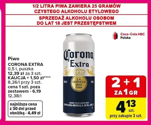 Piwo Corona Extra promocja w Carrefour