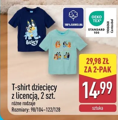 T-shirt dziecięcy z licencją, 2 szt. promocja w Aldi