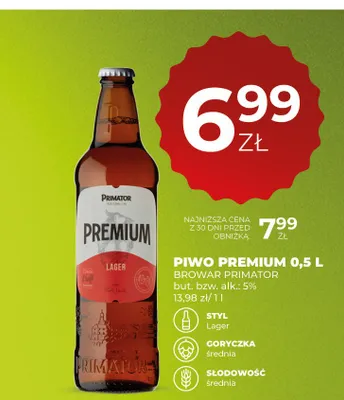 Piwo Primator Premium promocja w Duży Ben
