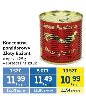 Koncentrat pomidorowy Złoty Bażant promocja w Makro