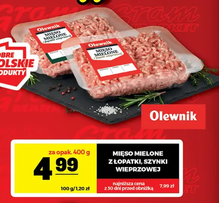 Mięso mielone z łopatki wieprzowej Olewnik promocja w Gram Market