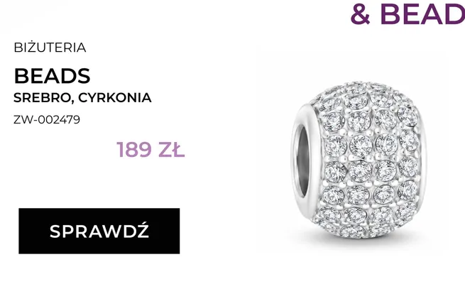 Zawieszka beads Briju Srebro Cyrkonia promocja w Briju