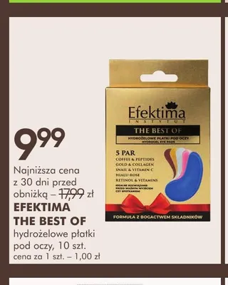 Hydrożelowe płatki pod oczy The Best Of Efektima promocja w Super-Pharm