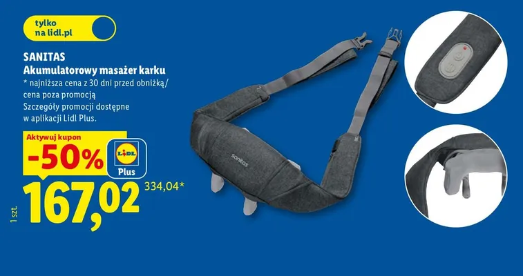 Akumulatorowy masażer karku Sanitas promocja w Lidl