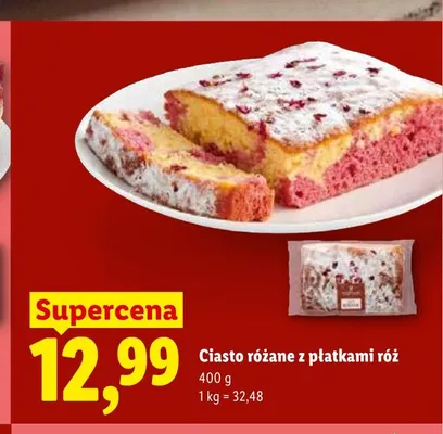 Ciasto różane z płatkami róż promocja w Lidl