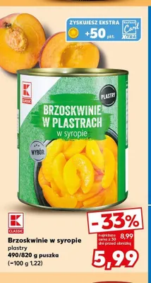 Brzoskwinie w plastrach w syropie K-Classic promocja w Kaufland