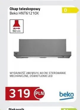 Okap teleskopowy Beko HNT61210X promocja w kakto.pl