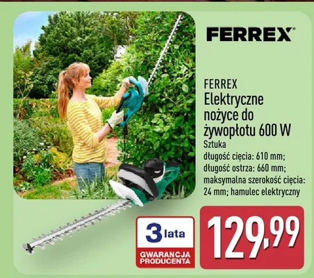 Elektryczne nożyce do żywopłotu 600 W promocja w Aldi