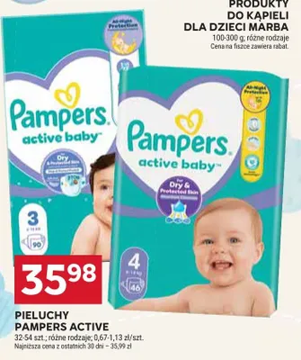 Pieluchy PAMPERS ACTIVE promocja w Stokrotka