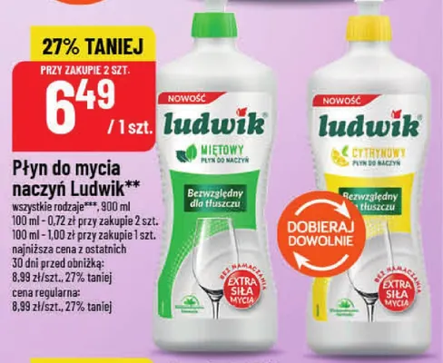 Płyn do mycia naczyń Ludwik cytrynowy promocja w POLOmarket