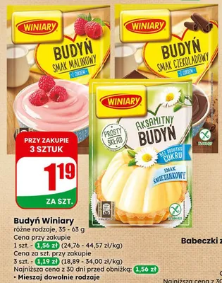 Budyń smak malinowy promocja w Dino