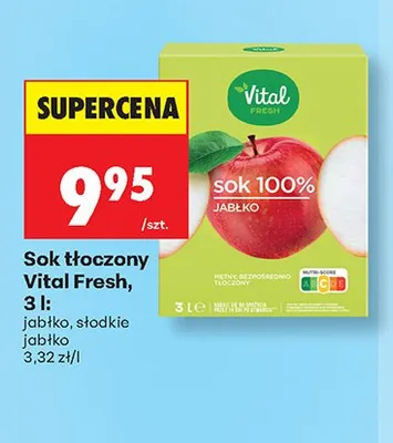 Sok tłoczony Vital Fresh jabłko promocja w Biedronka