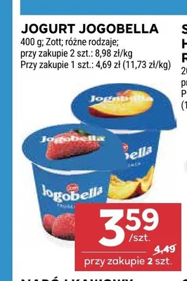 Jogurt owocowy Jogobella Zott promocja w Stokrotka