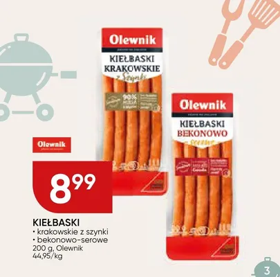 Kiełbaski bekonowo-serowe Olewnik promocja w Chata Polska