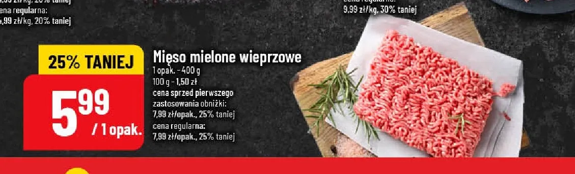 Mięso mielone wieprzowe promocja w POLOmarket