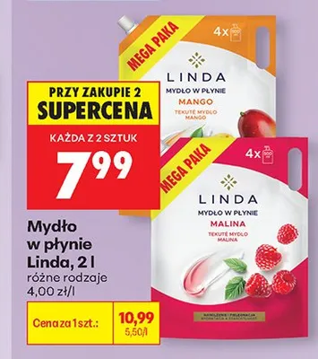 Mydło w płynie Linda promocja w Biedronka