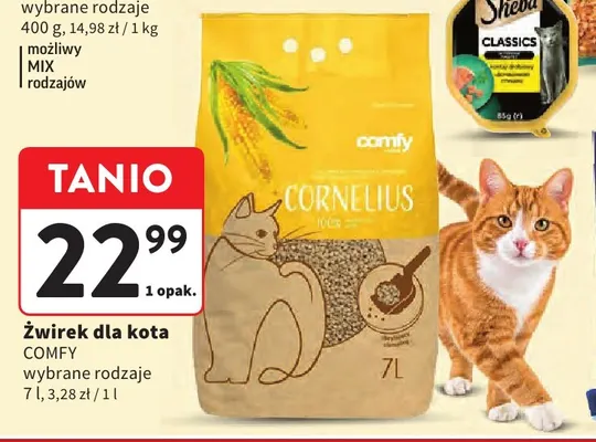 Żwirek dla kota Comfy Cornelius promocja w Intermarche