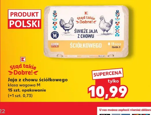 Jajka kurze z chowu ściółkowego wagowa M Stąd Takie Dobre! promocja w Kaufland