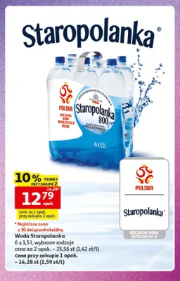 Woda mineralna Staropolanka 6-pak 1,5 l promocja w Auchan