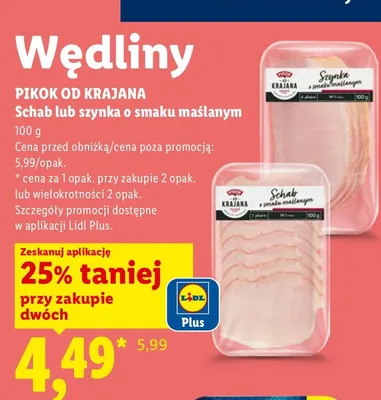 Schab lub szynka o smaku maślanym promocja w Lidl
