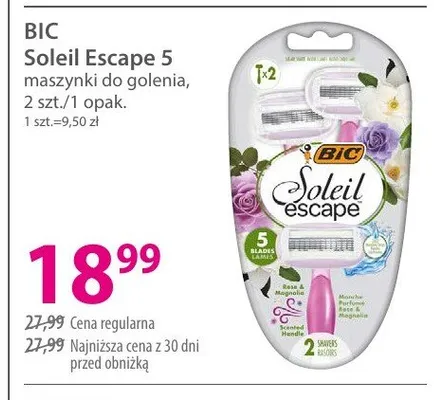 Maszynki do golenia BIC Soleil Escape 5 promocja w Hebe