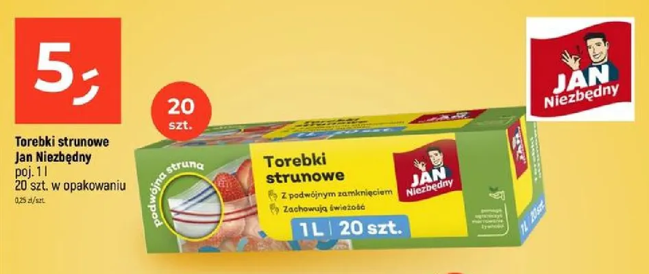 Torebki strunowe Jan Niezbędny 1 l promocja w Dealz