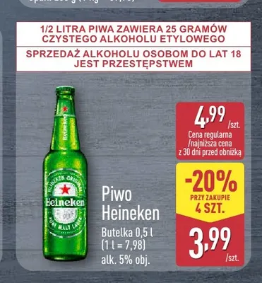 Piwo Heineken promocja w Aldi