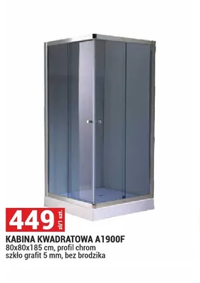 Kabina prysznicowa kwadratowa A1900F promocja w Merkury Market