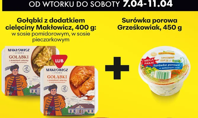 Zestaw: gołąbki z dodatkiem cielęciny + surówka porowa promocja w Biedronka
