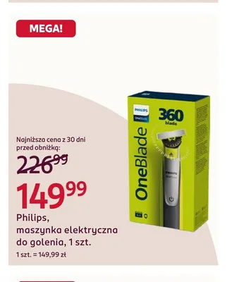 Maszynka elektryczna do golenia Philips OneBlade promocja w Rossmann