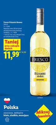 Frizzante słodkie Ananas promocja w Lidl