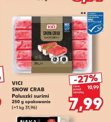 Paluszki surimi Snow Crab Vici promocja w Kaufland