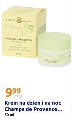 Krem na dzień i na noc Champs de Provence 95% Natural Hemp Oil 50 ml promocja w Action