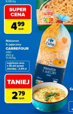 Makaron 5-jajeczny Carrefour Extra nitki promocja w Carrefour Market