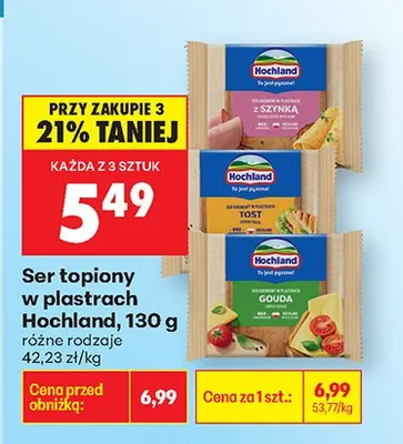 Ser topiony w plastrach promocja w Biedronka