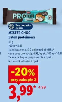 Baton proteinowy Mister Choc promocja w Lidl