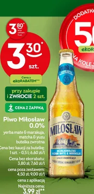 Piwo bezalkoholowe Miłosław 0.0% matcha & yuzu promocja w Żabka