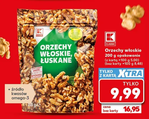 Orzechy włoskie łuskane K-Classic promocja w Kaufland