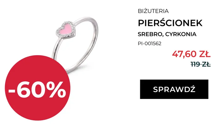 Pierścionek srebrny z cyrkonią Briju promocja w Briju
