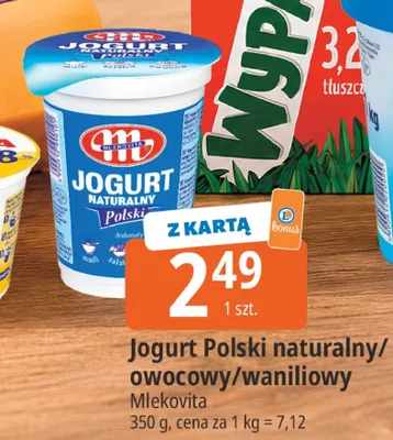 Jogurt Polski naturalny Mlekovita promocja w Leclerc
