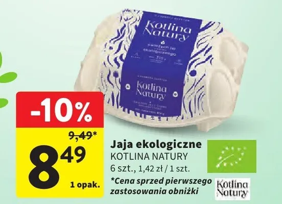 Jaja ekologiczne 6 szt., 1,42 zł / 1 szt. promocja w Intermarche