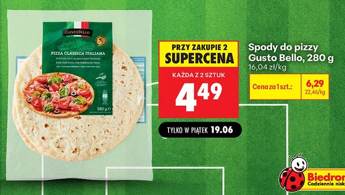 Spody do pizzy Gusto Bello promocja w Biedronka