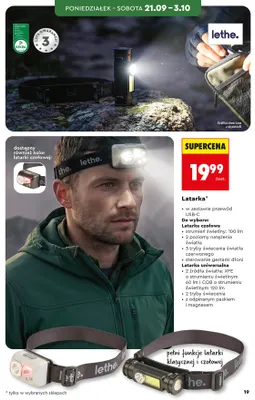 Latarka czołowa Lethe promocja w Biedronka