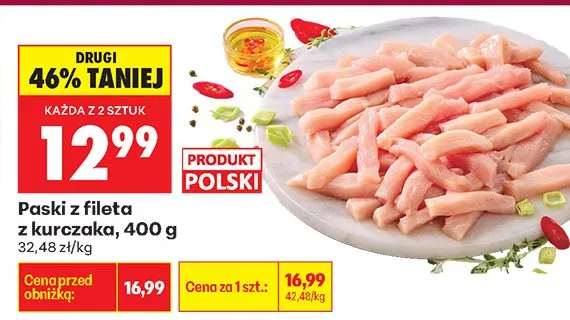 Paski z fileta z kurczaka promocja w Biedronka