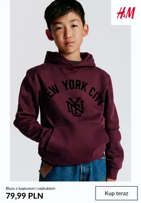 Bluza z kapturem i nadrukiem H & M promocja w H&M