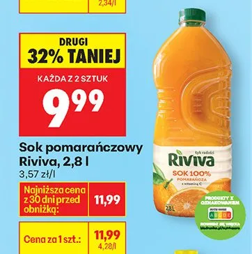 Sok pomarańczowy 2,8 l promocja w Biedronka