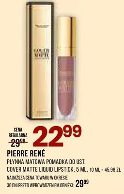 Płynna matowa pomadka do ust Pierre René Cover Matte Liquid Lipstick promocja w Drogerie Natura