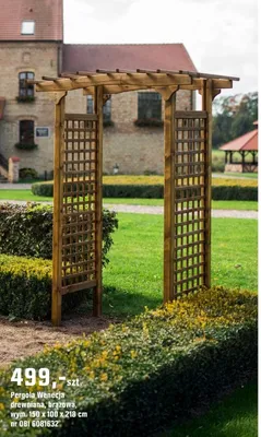 Pergola Wenecja drewniana, brązowa promocja w OBI