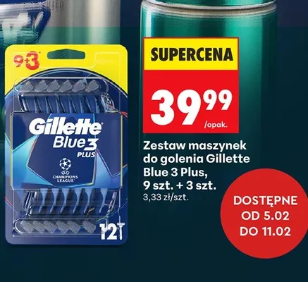 Zestaw maszynek do golenia Gilette Blue 3 Plus 9 sz. + 4 szt. promocja w Biedronka