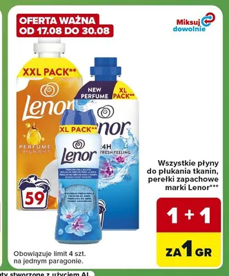 Płyn do płukania tkanin Lenor Fresh Feeling promocja w Carrefour Express
